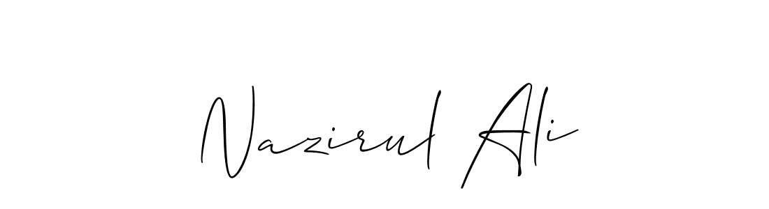 Also You can easily find your signature by using the search form. We will create Nazirul Ali name handwritten signature images for you free of cost using Allison_Script sign style. Nazirul Ali signature style 2 images and pictures png