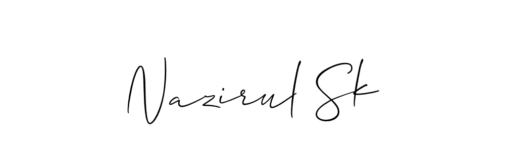 if you are searching for the best signature style for your name Nazirul Sk. so please give up your signature search. here we have designed multiple signature styles  using Allison_Script. Nazirul Sk signature style 2 images and pictures png