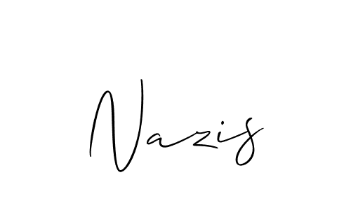 Design your own signature with our free online signature maker. With this signature software, you can create a handwritten (Allison_Script) signature for name Nazis. Nazis signature style 2 images and pictures png