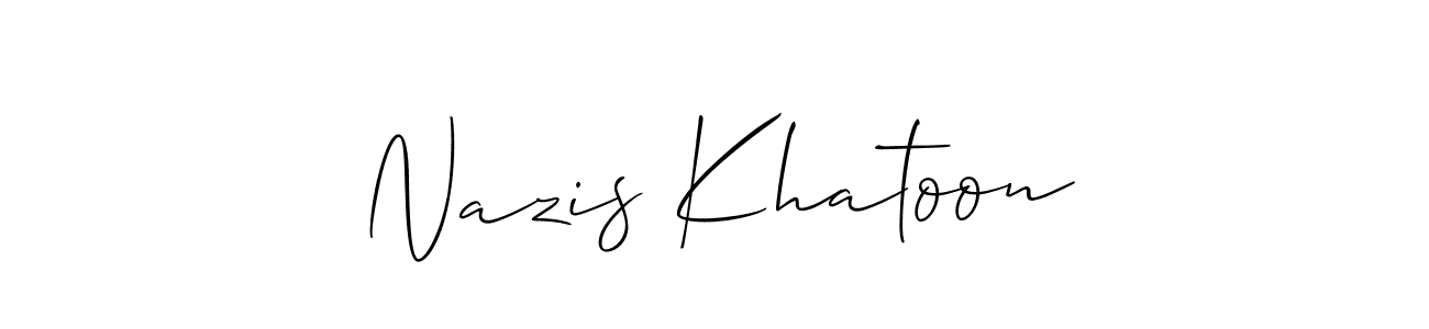 Make a beautiful signature design for name Nazis Khatoon. With this signature (Allison_Script) style, you can create a handwritten signature for free. Nazis Khatoon signature style 2 images and pictures png