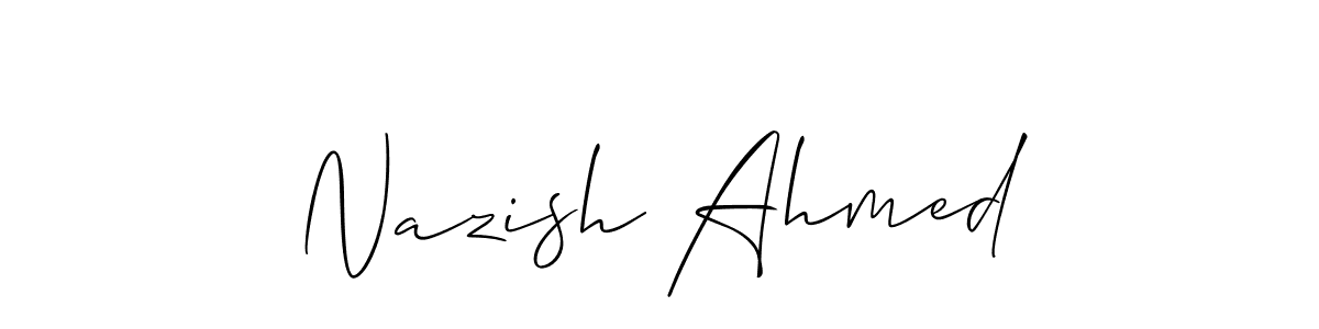 Also we have Nazish Ahmed name is the best signature style. Create professional handwritten signature collection using Allison_Script autograph style. Nazish Ahmed signature style 2 images and pictures png