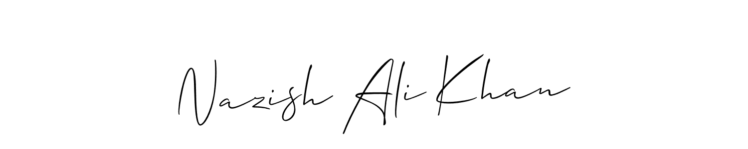 Also we have Nazish Ali Khan name is the best signature style. Create professional handwritten signature collection using Allison_Script autograph style. Nazish Ali Khan signature style 2 images and pictures png