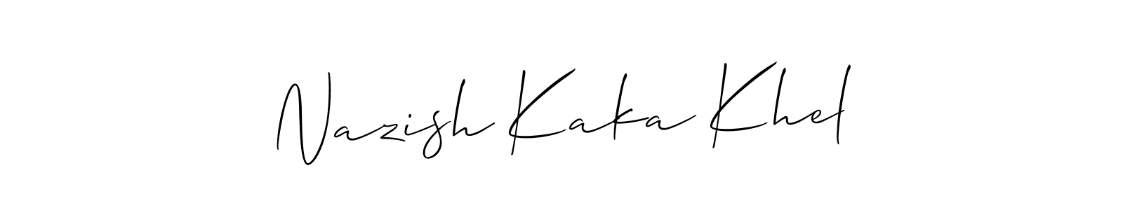 Check out images of Autograph of Nazish Kaka Khel name. Actor Nazish Kaka Khel Signature Style. Allison_Script is a professional sign style online. Nazish Kaka Khel signature style 2 images and pictures png