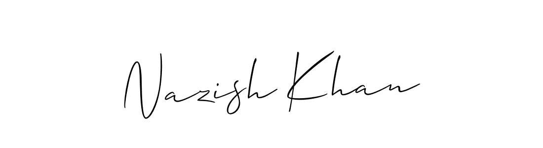 You should practise on your own different ways (Allison_Script) to write your name (Nazish Khan) in signature. don't let someone else do it for you. Nazish Khan signature style 2 images and pictures png