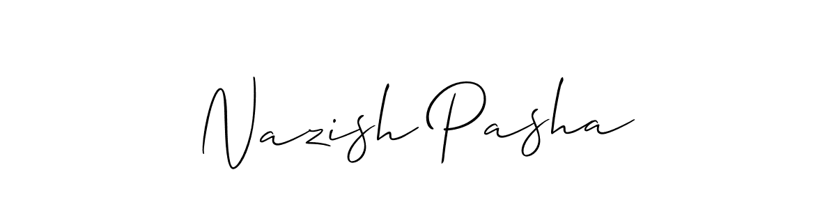 Use a signature maker to create a handwritten signature online. With this signature software, you can design (Allison_Script) your own signature for name Nazish Pasha. Nazish Pasha signature style 2 images and pictures png