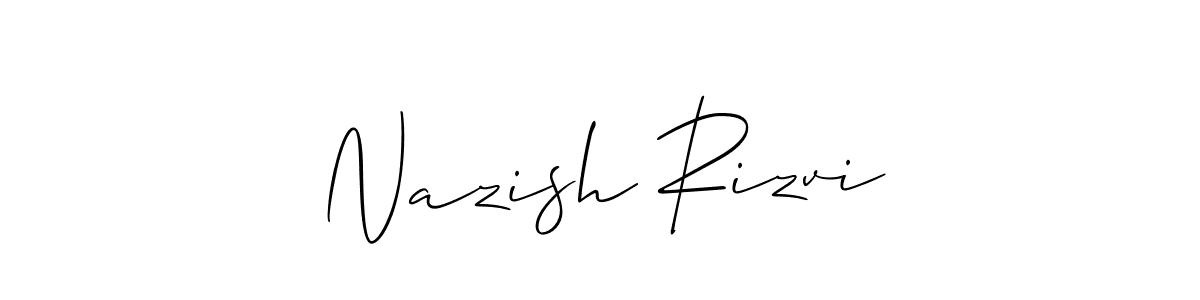 Nazish Rizvi stylish signature style. Best Handwritten Sign (Allison_Script) for my name. Handwritten Signature Collection Ideas for my name Nazish Rizvi. Nazish Rizvi signature style 2 images and pictures png