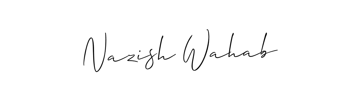 You can use this online signature creator to create a handwritten signature for the name Nazish Wahab. This is the best online autograph maker. Nazish Wahab signature style 2 images and pictures png
