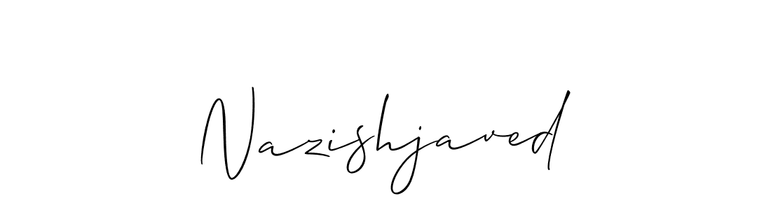 How to make Nazishjaved name signature. Use Allison_Script style for creating short signs online. This is the latest handwritten sign. Nazishjaved signature style 2 images and pictures png