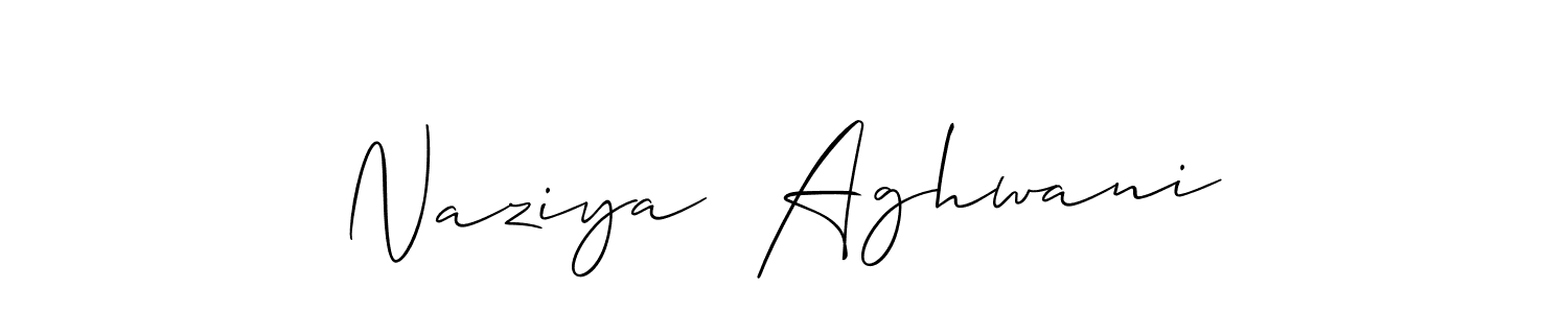 It looks lik you need a new signature style for name Naziya  Aghwani. Design unique handwritten (Allison_Script) signature with our free signature maker in just a few clicks. Naziya  Aghwani signature style 2 images and pictures png