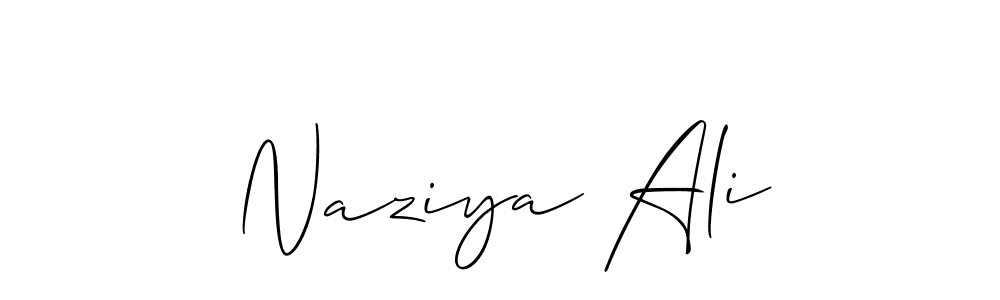 Use a signature maker to create a handwritten signature online. With this signature software, you can design (Allison_Script) your own signature for name Naziya Ali. Naziya Ali signature style 2 images and pictures png