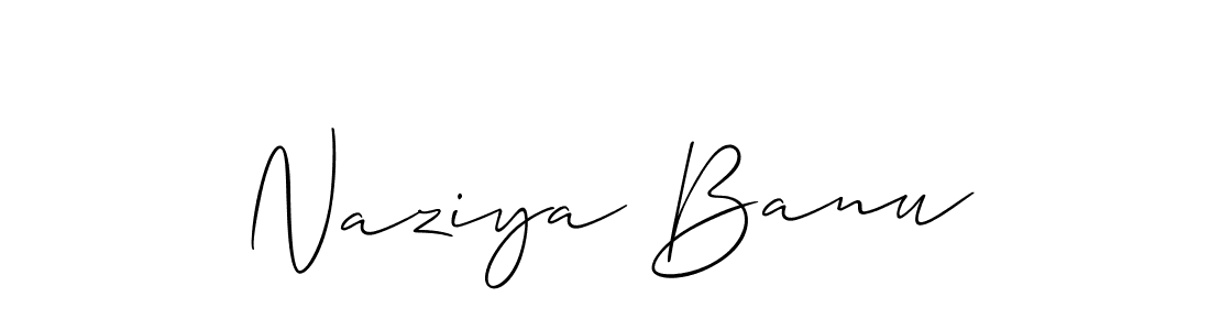 How to make Naziya Banu name signature. Use Allison_Script style for creating short signs online. This is the latest handwritten sign. Naziya Banu signature style 2 images and pictures png