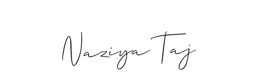 Use a signature maker to create a handwritten signature online. With this signature software, you can design (Allison_Script) your own signature for name Naziya Taj. Naziya Taj signature style 2 images and pictures png