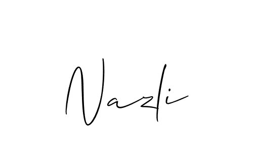 Design your own signature with our free online signature maker. With this signature software, you can create a handwritten (Allison_Script) signature for name Nazli. Nazli signature style 2 images and pictures png