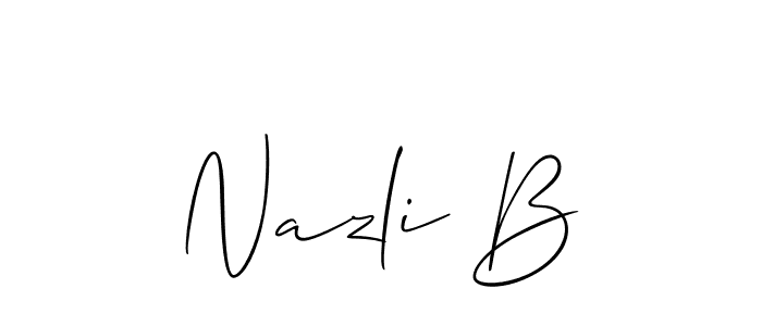 How to Draw Nazli B signature style? Allison_Script is a latest design signature styles for name Nazli B. Nazli B signature style 2 images and pictures png