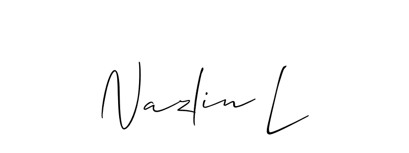 How to make Nazlin L signature? Allison_Script is a professional autograph style. Create handwritten signature for Nazlin L name. Nazlin L signature style 2 images and pictures png