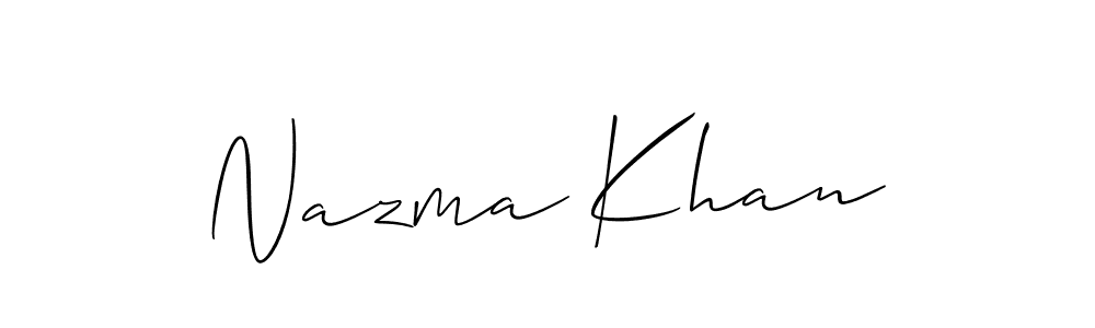 Use a signature maker to create a handwritten signature online. With this signature software, you can design (Allison_Script) your own signature for name Nazma Khan. Nazma Khan signature style 2 images and pictures png