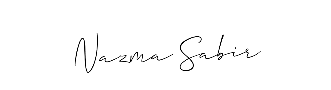 Make a short Nazma Sabir signature style. Manage your documents anywhere anytime using Allison_Script. Create and add eSignatures, submit forms, share and send files easily. Nazma Sabir signature style 2 images and pictures png