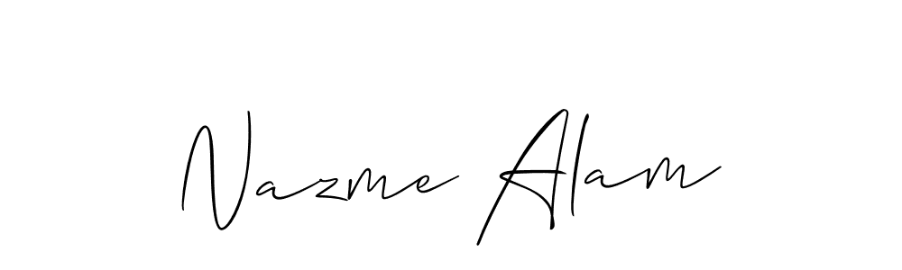 How to make Nazme Alam signature? Allison_Script is a professional autograph style. Create handwritten signature for Nazme Alam name. Nazme Alam signature style 2 images and pictures png