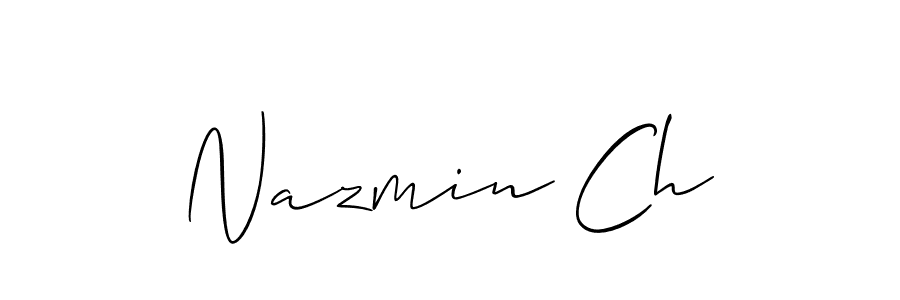 Use a signature maker to create a handwritten signature online. With this signature software, you can design (Allison_Script) your own signature for name Nazmin Ch. Nazmin Ch signature style 2 images and pictures png