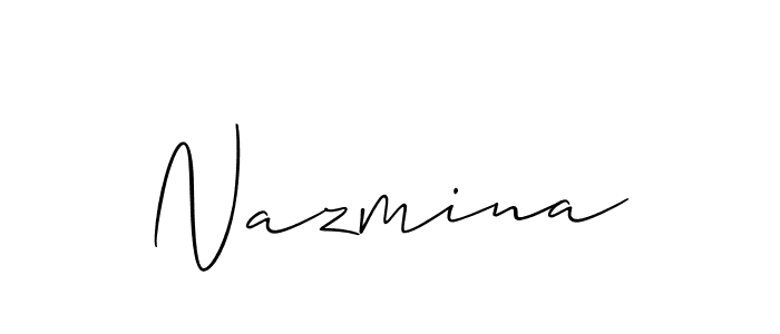 Create a beautiful signature design for name Nazmina. With this signature (Allison_Script) fonts, you can make a handwritten signature for free. Nazmina signature style 2 images and pictures png