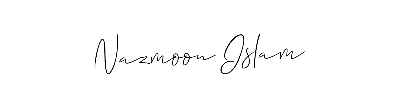 How to Draw Nazmoon Islam signature style? Allison_Script is a latest design signature styles for name Nazmoon Islam. Nazmoon Islam signature style 2 images and pictures png