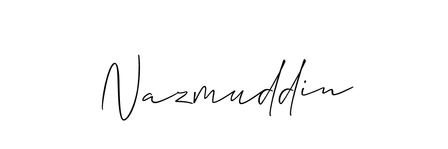 Allison_Script is a professional signature style that is perfect for those who want to add a touch of class to their signature. It is also a great choice for those who want to make their signature more unique. Get Nazmuddin name to fancy signature for free. Nazmuddin signature style 2 images and pictures png