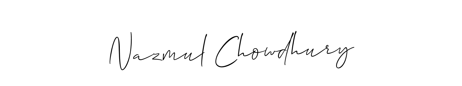 Make a short Nazmul Chowdhury signature style. Manage your documents anywhere anytime using Allison_Script. Create and add eSignatures, submit forms, share and send files easily. Nazmul Chowdhury signature style 2 images and pictures png