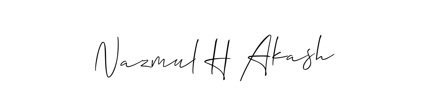 This is the best signature style for the Nazmul H Akash name. Also you like these signature font (Allison_Script). Mix name signature. Nazmul H Akash signature style 2 images and pictures png