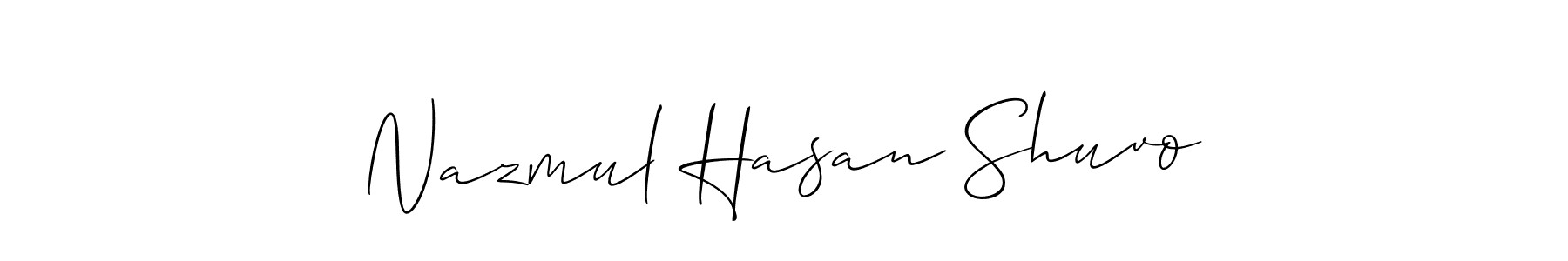 You should practise on your own different ways (Allison_Script) to write your name (Nazmul Hasan Shuvo) in signature. don't let someone else do it for you. Nazmul Hasan Shuvo signature style 2 images and pictures png
