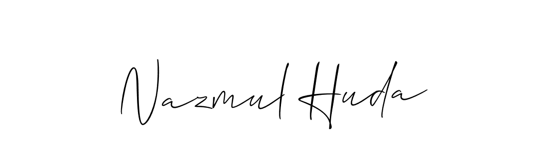 Make a beautiful signature design for name Nazmul Huda. With this signature (Allison_Script) style, you can create a handwritten signature for free. Nazmul Huda signature style 2 images and pictures png