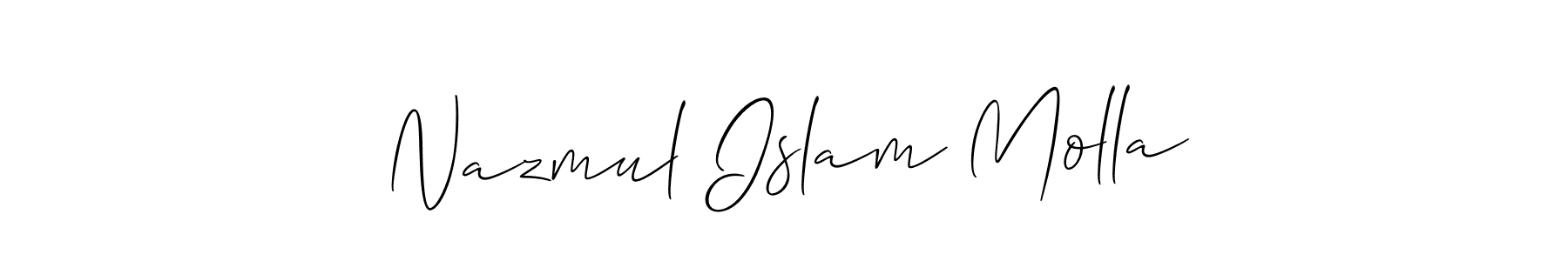 Make a beautiful signature design for name Nazmul Islam Molla. With this signature (Allison_Script) style, you can create a handwritten signature for free. Nazmul Islam Molla signature style 2 images and pictures png