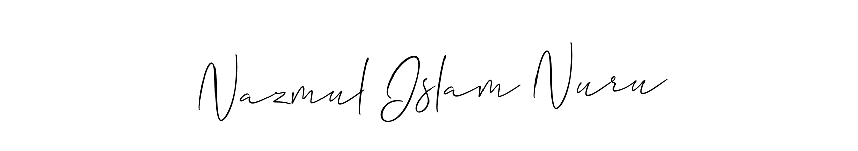 How to Draw Nazmul Islam Nuru signature style? Allison_Script is a latest design signature styles for name Nazmul Islam Nuru. Nazmul Islam Nuru signature style 2 images and pictures png