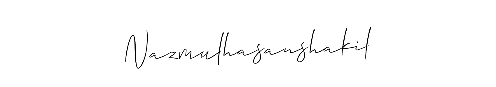 if you are searching for the best signature style for your name Nazmulhasanshakil. so please give up your signature search. here we have designed multiple signature styles  using Allison_Script. Nazmulhasanshakil signature style 2 images and pictures png