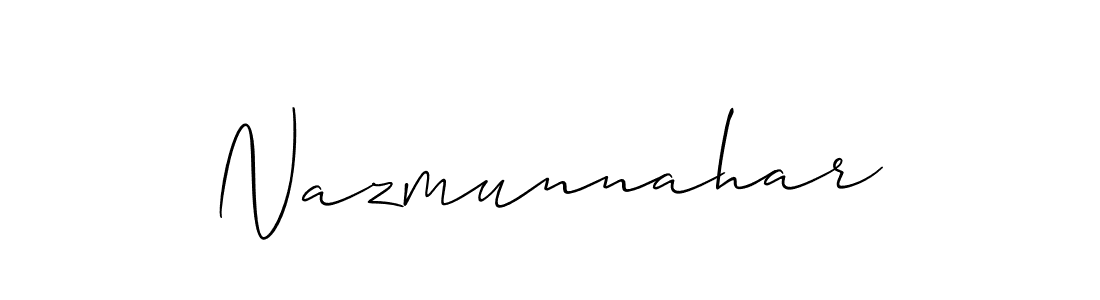 if you are searching for the best signature style for your name Nazmunnahar. so please give up your signature search. here we have designed multiple signature styles  using Allison_Script. Nazmunnahar signature style 2 images and pictures png