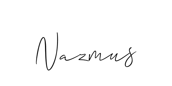 Use a signature maker to create a handwritten signature online. With this signature software, you can design (Allison_Script) your own signature for name Nazmus. Nazmus signature style 2 images and pictures png