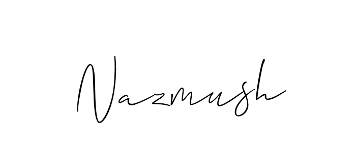 Create a beautiful signature design for name Nazmush. With this signature (Allison_Script) fonts, you can make a handwritten signature for free. Nazmush signature style 2 images and pictures png