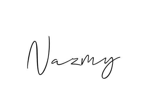 Create a beautiful signature design for name Nazmy. With this signature (Allison_Script) fonts, you can make a handwritten signature for free. Nazmy signature style 2 images and pictures png
