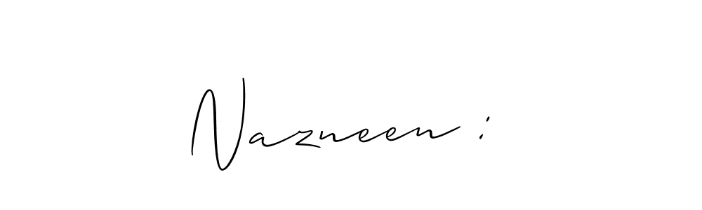 if you are searching for the best signature style for your name Nazneen : . so please give up your signature search. here we have designed multiple signature styles  using Allison_Script. Nazneen :  signature style 2 images and pictures png