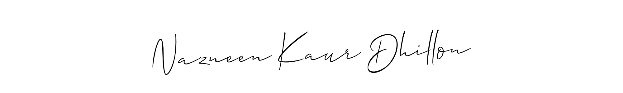 if you are searching for the best signature style for your name Nazneen Kaur Dhillon. so please give up your signature search. here we have designed multiple signature styles  using Allison_Script. Nazneen Kaur Dhillon signature style 2 images and pictures png