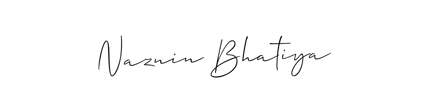 Naznin Bhatiya stylish signature style. Best Handwritten Sign (Allison_Script) for my name. Handwritten Signature Collection Ideas for my name Naznin Bhatiya. Naznin Bhatiya signature style 2 images and pictures png