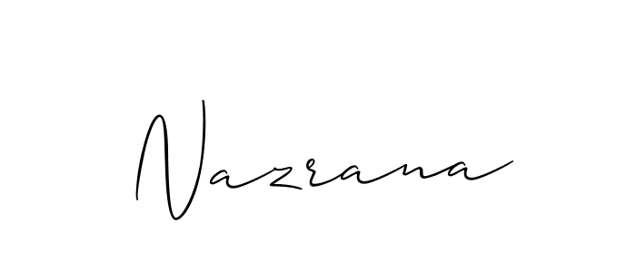 Make a beautiful signature design for name Nazrana. With this signature (Allison_Script) style, you can create a handwritten signature for free. Nazrana signature style 2 images and pictures png