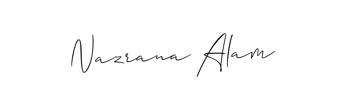 Design your own signature with our free online signature maker. With this signature software, you can create a handwritten (Allison_Script) signature for name Nazrana Alam. Nazrana Alam signature style 2 images and pictures png