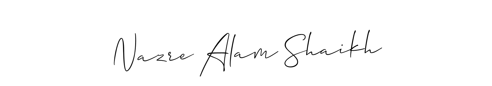 if you are searching for the best signature style for your name Nazre Alam Shaikh. so please give up your signature search. here we have designed multiple signature styles  using Allison_Script. Nazre Alam Shaikh signature style 2 images and pictures png