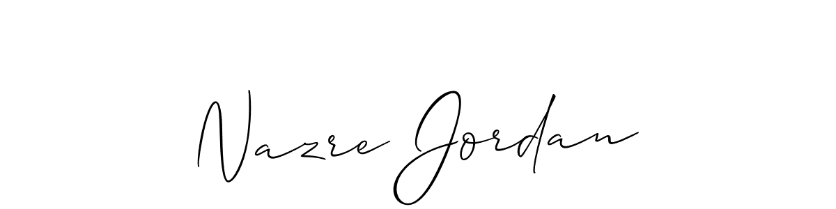 The best way (Allison_Script) to make a short signature is to pick only two or three words in your name. The name Nazre Jordan include a total of six letters. For converting this name. Nazre Jordan signature style 2 images and pictures png