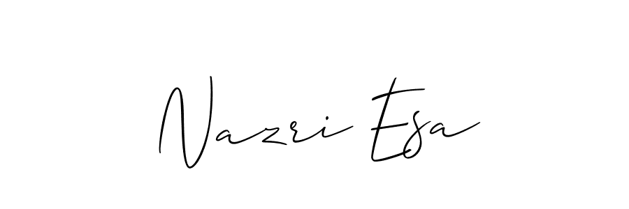 You should practise on your own different ways (Allison_Script) to write your name (Nazri Esa) in signature. don't let someone else do it for you. Nazri Esa signature style 2 images and pictures png
