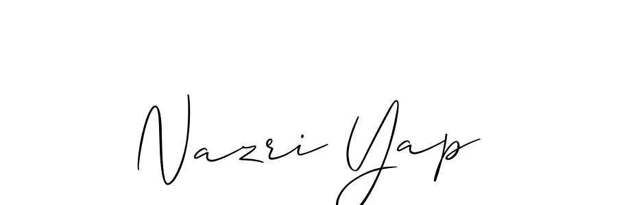 Make a beautiful signature design for name Nazri Yap. With this signature (Allison_Script) style, you can create a handwritten signature for free. Nazri Yap signature style 2 images and pictures png