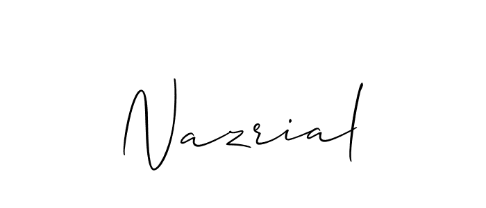 Create a beautiful signature design for name Nazrial. With this signature (Allison_Script) fonts, you can make a handwritten signature for free. Nazrial signature style 2 images and pictures png