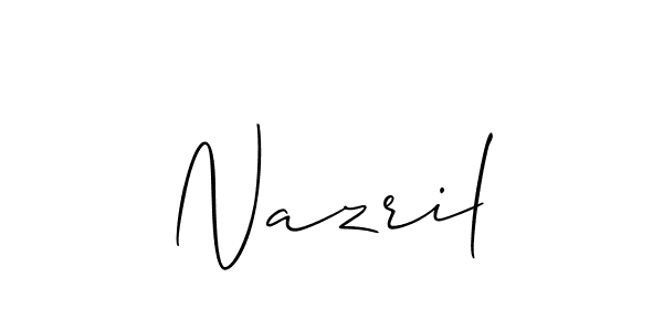 Also we have Nazril name is the best signature style. Create professional handwritten signature collection using Allison_Script autograph style. Nazril signature style 2 images and pictures png