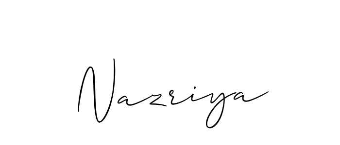 Design your own signature with our free online signature maker. With this signature software, you can create a handwritten (Allison_Script) signature for name Nazriya. Nazriya signature style 2 images and pictures png