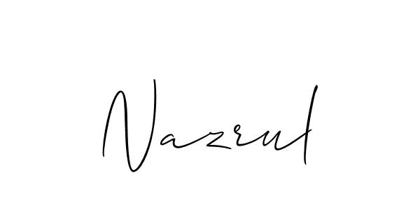 Use a signature maker to create a handwritten signature online. With this signature software, you can design (Allison_Script) your own signature for name Nazrul. Nazrul signature style 2 images and pictures png